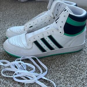 Men’s Size 12 Adidas Top Ten RB White Hi Res Green High Top Retro Sneakers